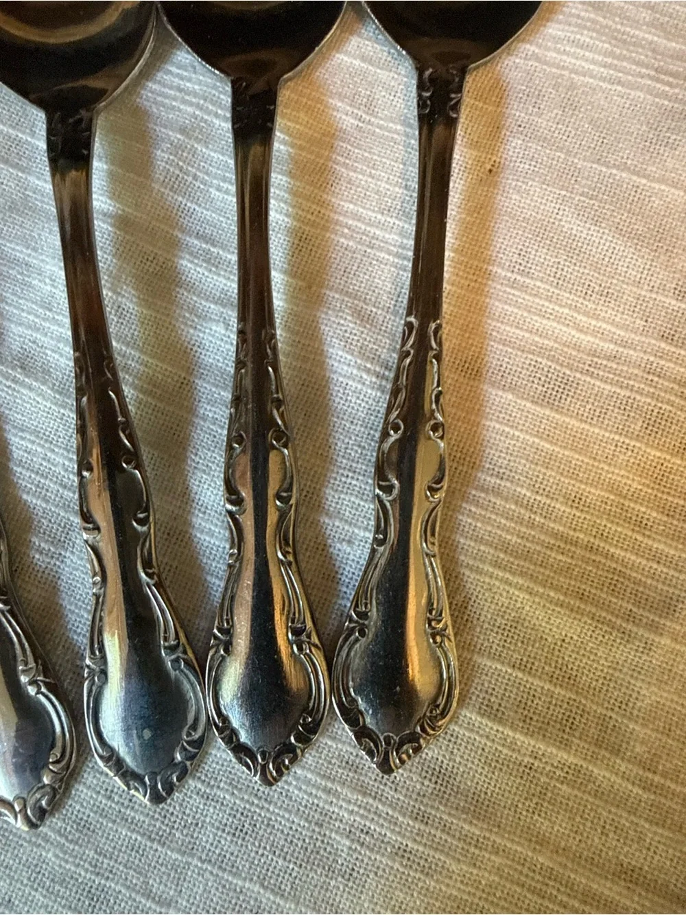 Vtg Oneida Northland Sirocco Dinner Spoons Teaspoons 6” (Set of 4) Flatware